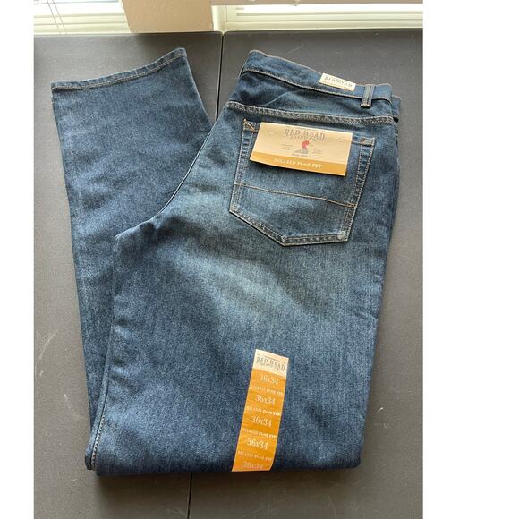 New ~ REDHEAD ~ Relaxed Flex-Fit Straight-Leg Denim Pants Size 36 X 34 - Picture 7 of 8